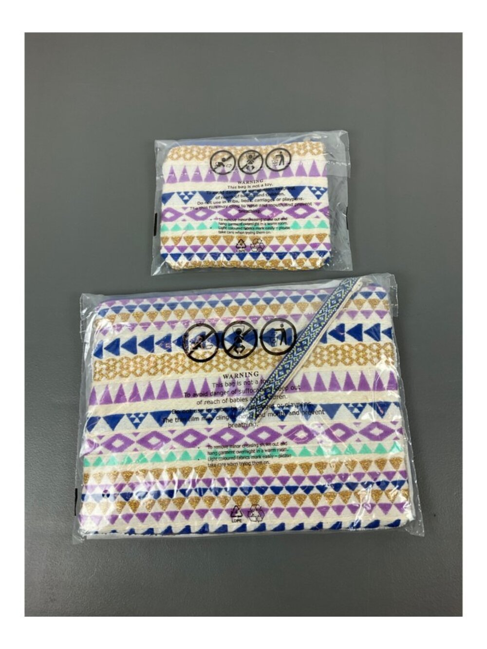 America & Beyond Luxe Lilac Embellished Tote Bag, Unisex with Geometric Design & - Picture 7 of 10